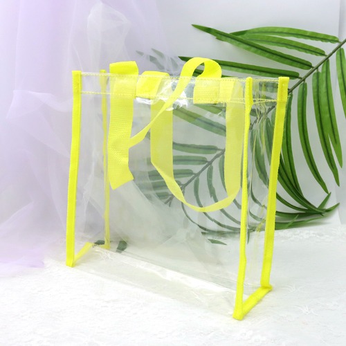 PVC 투명 비닐가방 대 [노랑]
