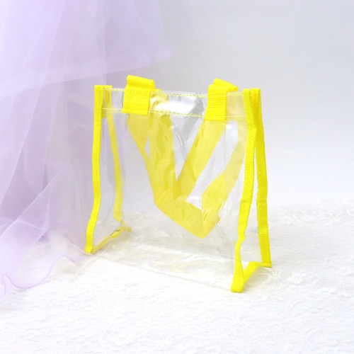 PVC 투명 비닐가방 소 [노랑]