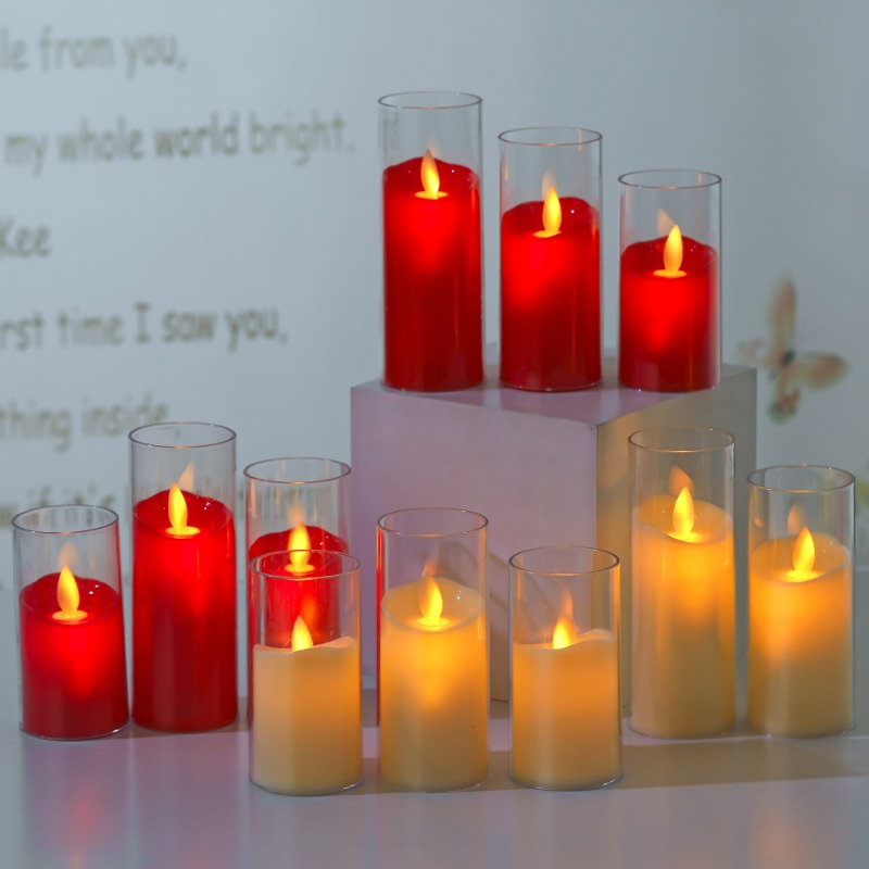 크리스마스 촛불 램프 레드 10.4~14.4cm jslz-013 [3종 택1]