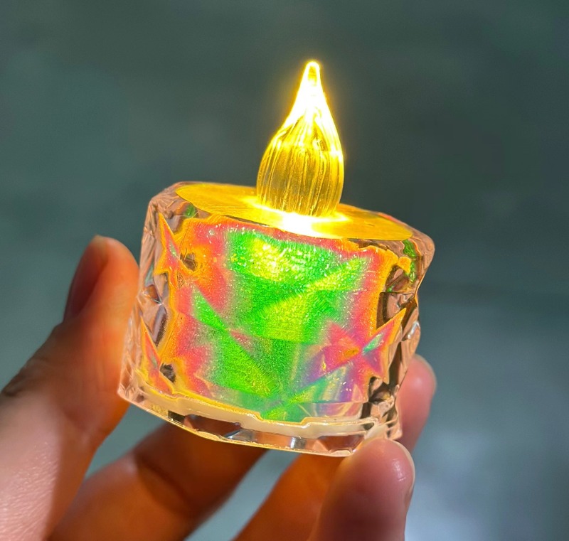 크리스마스 격자무늬 촛불 램프 5~7.8cm JSTEA-05 [6종 택1]
