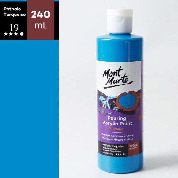 Mont Marte 몽마르트 아크릴물감 19 Phthalo Turquoise 240ml